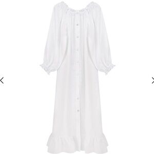 SLEEPER, linen loungewear dress - white OS
